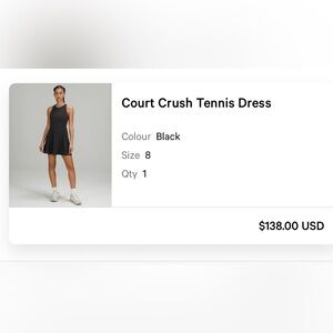 Lululemon Court Crush dress.